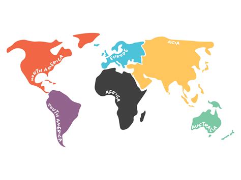 Map of continents | Education Illustrations ~ Creative Market