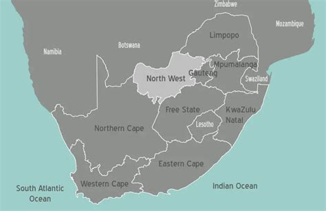 South Africa North West Map - MapSof.net