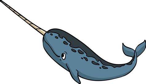 Narwhal Cartoon Colored Clipart Illustration 23105562 Vector Art at ...