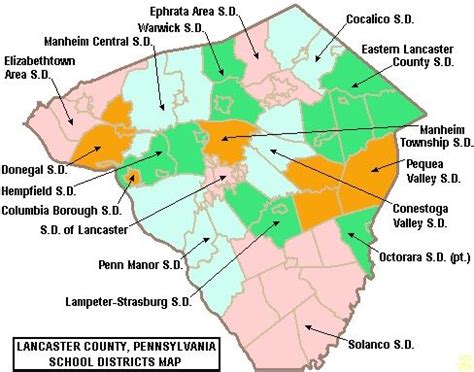 Lancaster County School District Map - Vector U S Map