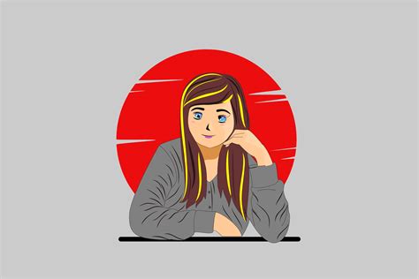 Anime Girl with Japan Flag or Red Moon Graphic by artpray · Creative ...