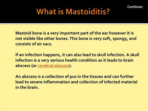 PPT - Mastoiditis: Causes, Symptoms, Daignosis, Prevention and ...