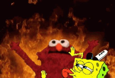 Fire Elmo GIF - Fire Elmo Spongebob - Discover & Share GIFs