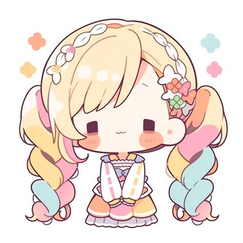 Premium Photo | Kawaii Chibi Anime Girl Stickers Cute Simple and ...