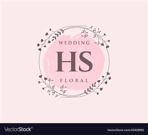 Hs initials letter wedding monogram logos Vector Image