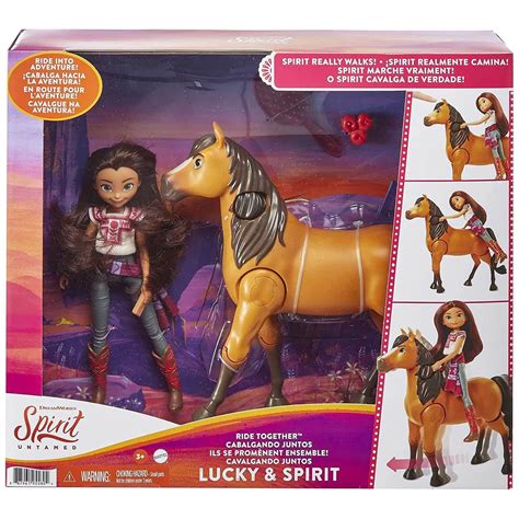 Spirit Untamed ride together Lucky & Spirit playset with brown horse ...