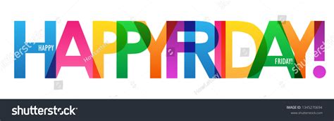 Happy Friday Colorful Typography Banner Stock Vector (Royalty Free ...