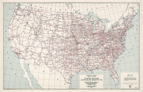 1950 U.S. Highway System Map – Transit Maps Store