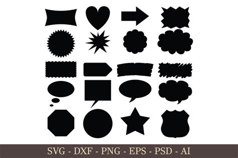 Basic shapes SVG Bundle PNG shapes photoshop PSD EPS AI DXF