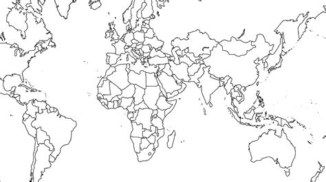 5 Free Printable Blank World Map With Countries Outline In PDF