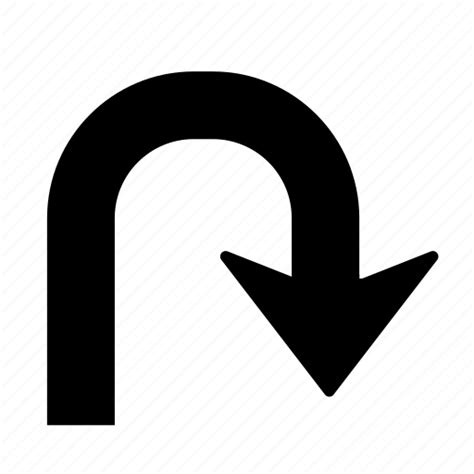 Arrow, direction, right, turn, u turn, u-turn icon