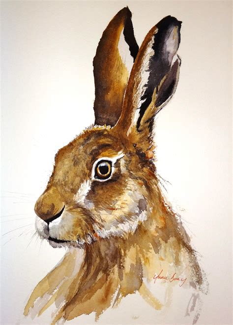 print Watercolor Art A4 print in a 14x11 mount hares,animal,art ...