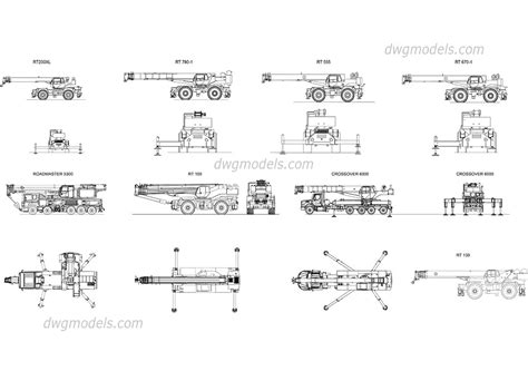 Cranes Terex all models DWG, free CAD Blocks download