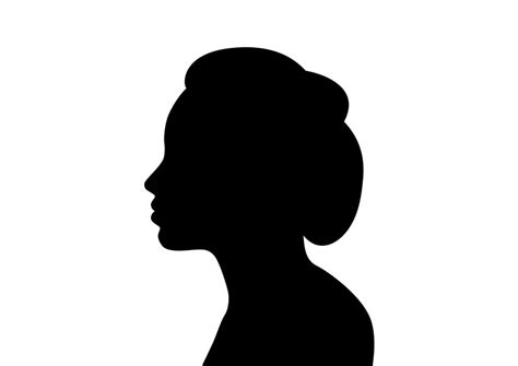 Beautiful Woman Face In Profile Silhouette