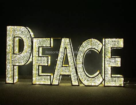 Outdoor Lighted Christmas Peace Sign - Buy Outdoor Lighted Peace Sign ...