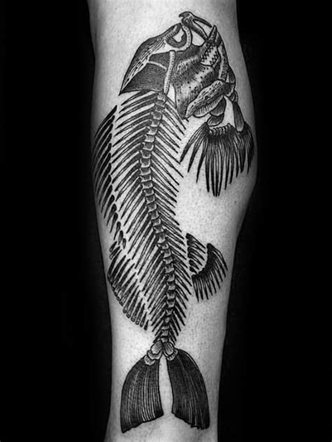 50 Fish Skeleton Tattoo Designs For Men - X-Ray Ink Ideas