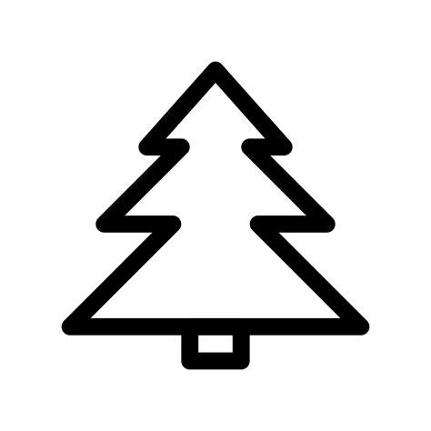 Christmas tree outline icon. Black and white vector item from set ...