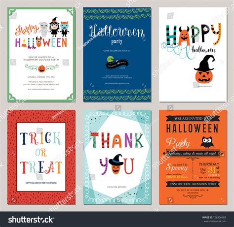 Kids Halloween Cards Vector Illustration Stock Vector (Royalty Free ...