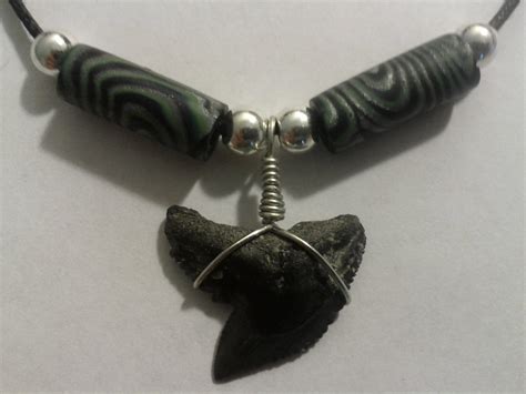 Tiger Shark Tooth Necklace by SharkyBeads on Etsy