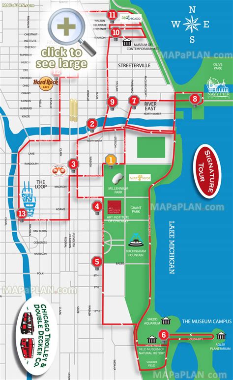 Chicago maps - Top tourist attractions - Free, printable city street ...