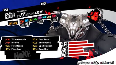 How's my Asterius build? Working on getting Magic and Luck. : Persona5