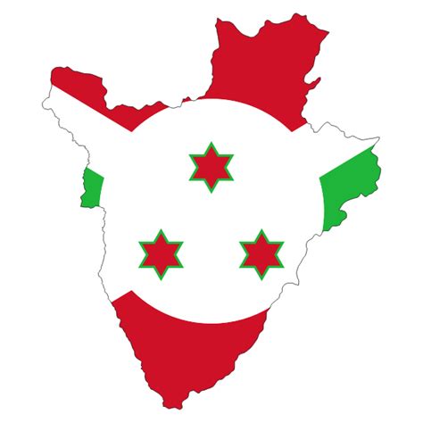 Burundi Flag Map With Stroke | Free SVG