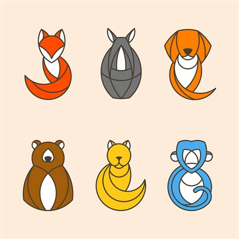 Set of colorful animal vectors - Download Free Vectors, Clipart ...