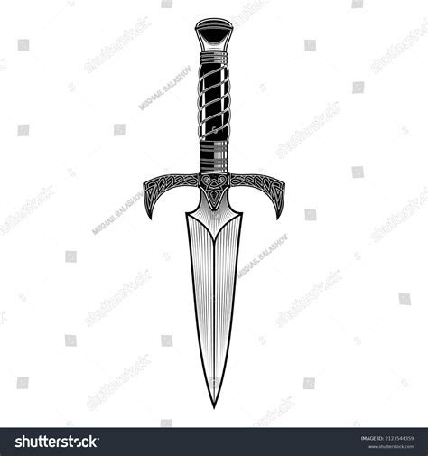 Drawing Fantasy Dagger Knights Short Blade Stock Vector (Royalty Free ...