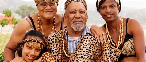 local leader of Khoisan tribe and his family They are indigenous to the ...