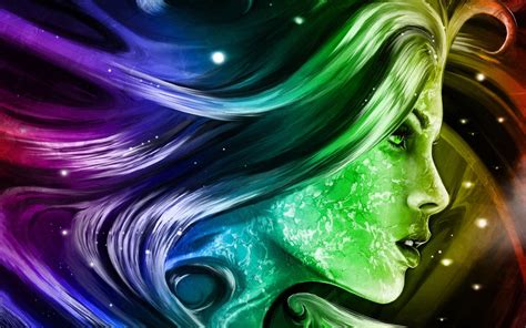 Rainbow Girl 3d Fantasy Abstract Art Digital Hd Wallpapers For Mobile ...