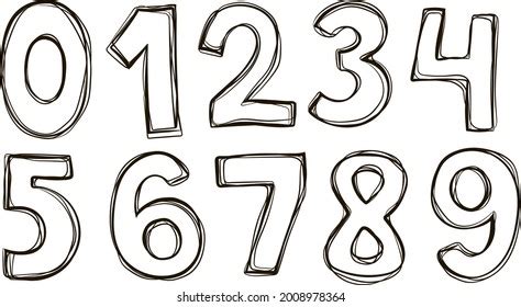 Black White Font Vector Numbers Stock Vector (Royalty Free) 2008978364 ...