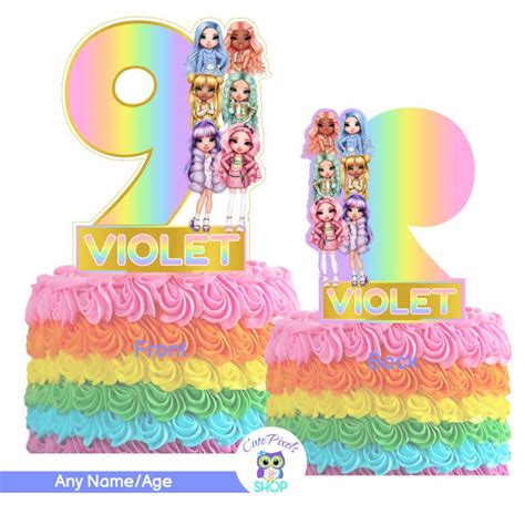 Rainbow High Dolls Cake Topper - Rainbow High Pastel Colors | Doll cake ...