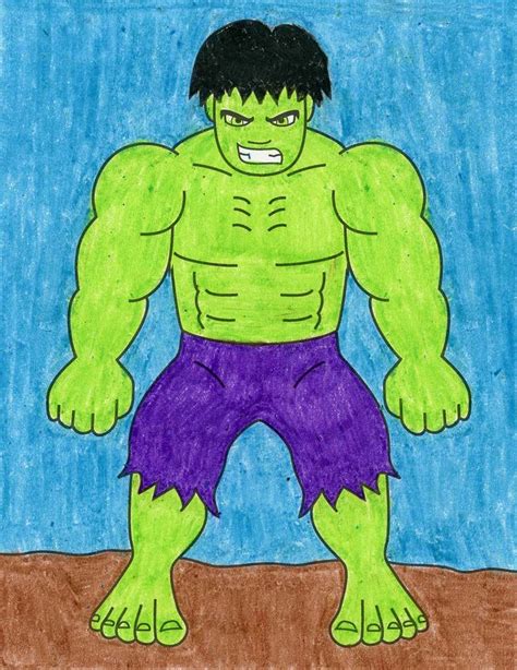 Easy How to Draw the Hulk Tutorial and Hulk Coloring Page | Hulk art ...