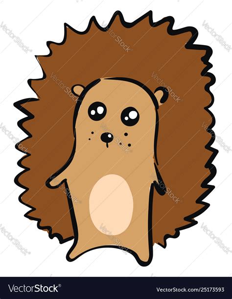 Emoji a cute hedgehog or color Royalty Free Vector Image