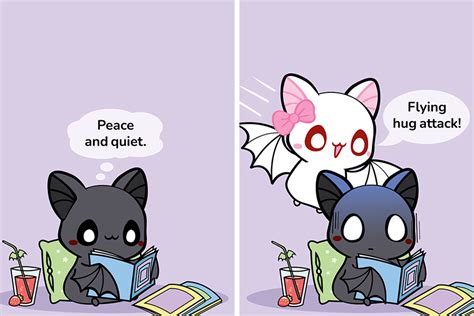 My 20 Wholesome Comics Depict A Cute Bat Couple That Is In A ...