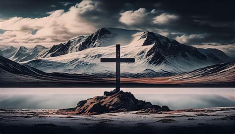 Free Photo | Christian cross on majestic mountain peak at sunset ...