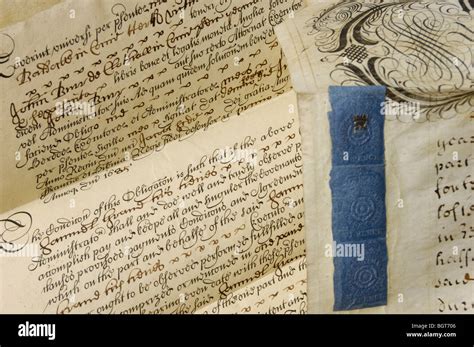 Ancient documents written in English Stock Photo - Alamy