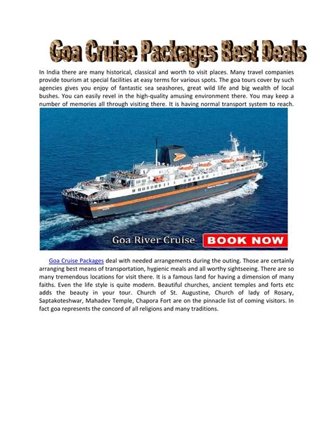 Best goa cruise packages at cheapest price by goahotelsdeals - Issuu