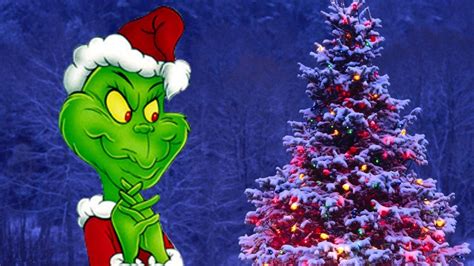 The Grinch Santa Is Standing Near Colorful Christmas Tree HD The Grinch ...