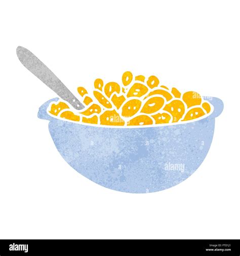 freehand retro cartoon bowl of cereal Stock Vector Image & Art - Alamy