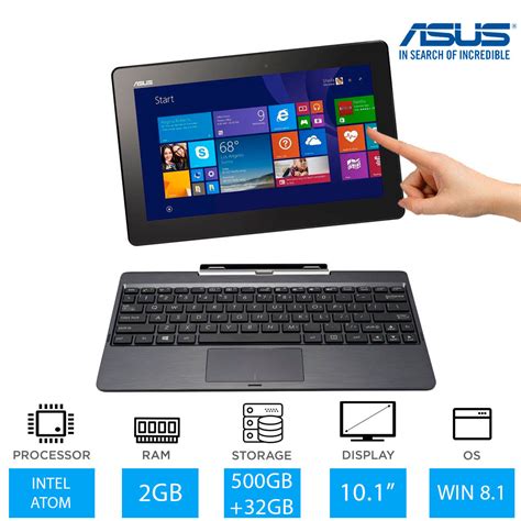 ASUS Transformer Book T100TAF - 2 in 1 Laptop Tablet Intel Atom 500GB ...