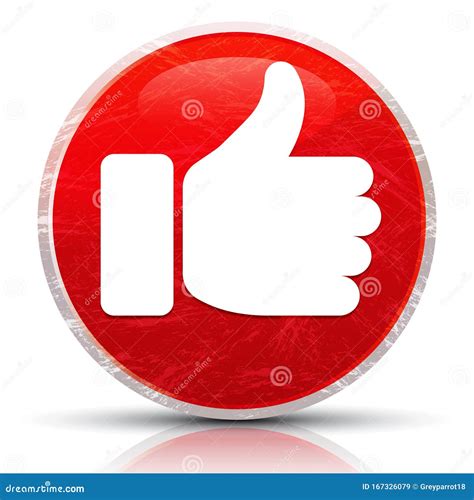 Thumbs Up Icon Metallic Grunge Abstract Red Round Button Illustration ...