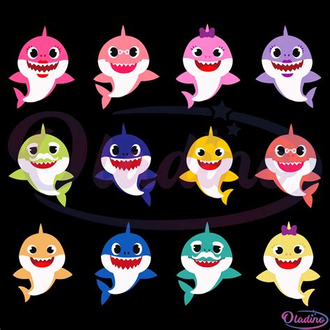 Baby Shark Family SVG Bundle , Baby Shark Birthday Family SVG - Oladino