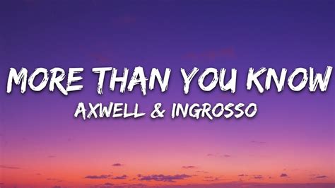 Axwell Λ Ingrosso - More Than You Know (Lyrics) Chords - Chordify