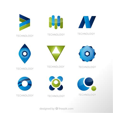 Premium Vector | Geometric shapes logo templates