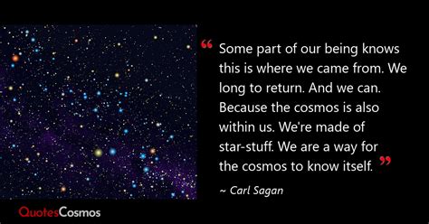 “Some part of our being knows this is…” Carl Sagan Quote