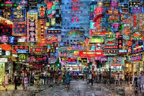 Hong Kong City Nightlife Digital Art by Rafael Salazar - Pixels