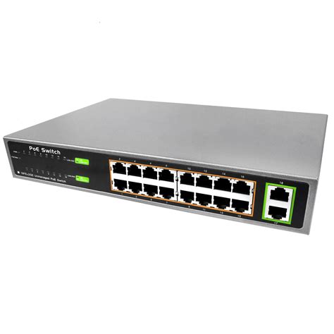 16 Port PoE Switch, Perfect for IP Security Cameras