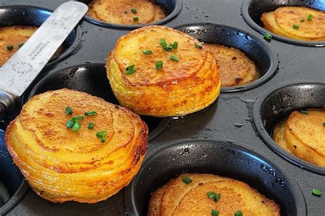 Caramelised muffin pan potato gratins recipe