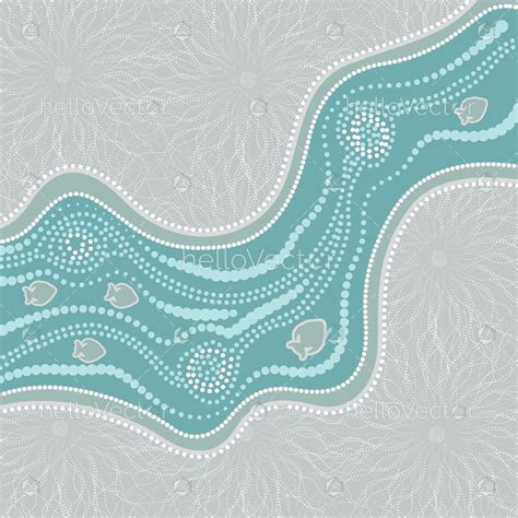 River dot art aboriginal painting - Download Graphics & Vectors